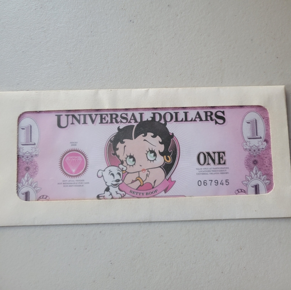 Universal Dollars $1 Betty Boop Series 2006 Orlando Florida
